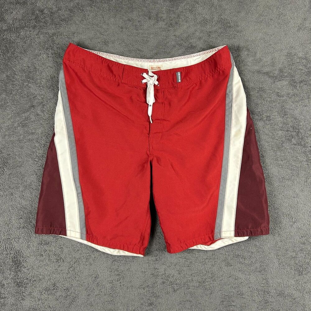 Vintage Y2K Mossimo Board Shorts Mens 36 Red Swim Trunks Beach Surfer Surf